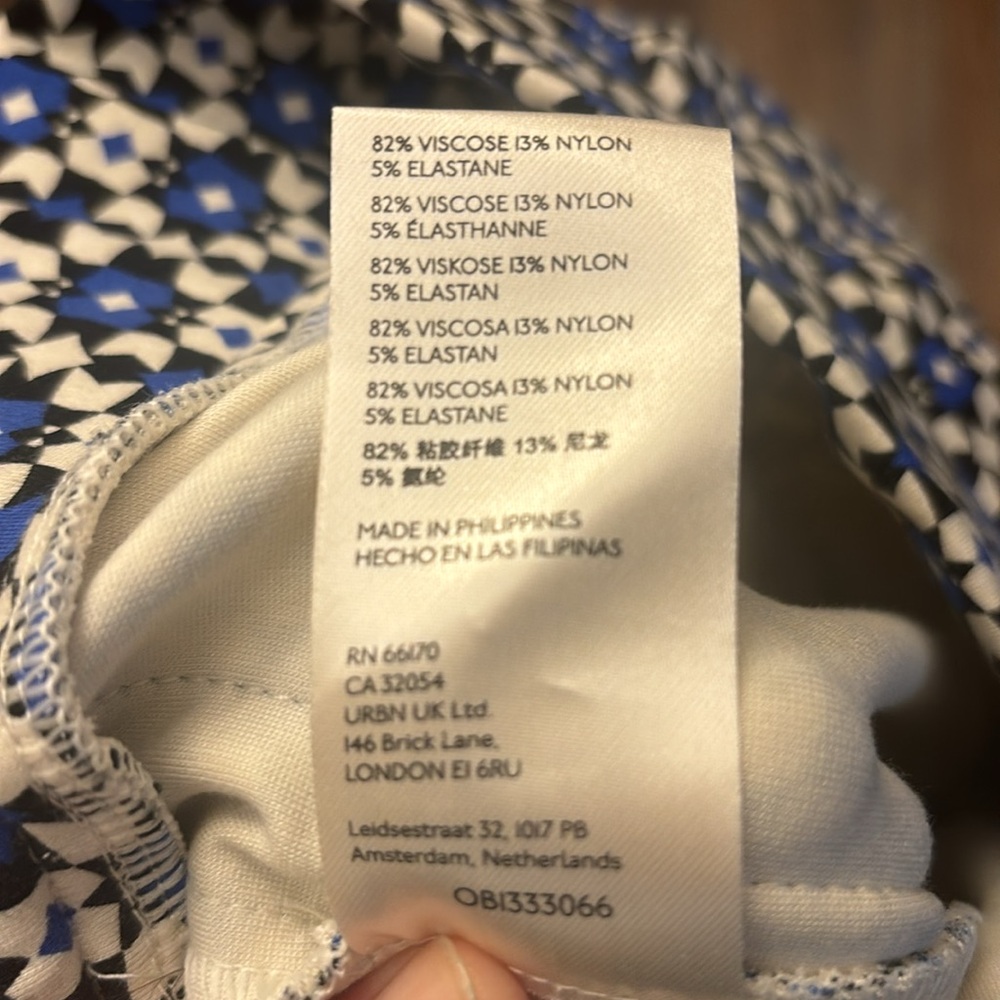 Maeve Blue and White Patterned Flare Pants - Picture 9 of 11